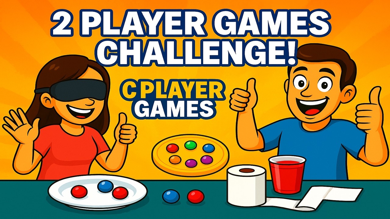 2 Player Games Challenge! Blindfold Toss, Color Match & Toilet Paper Cup Race! 🔥