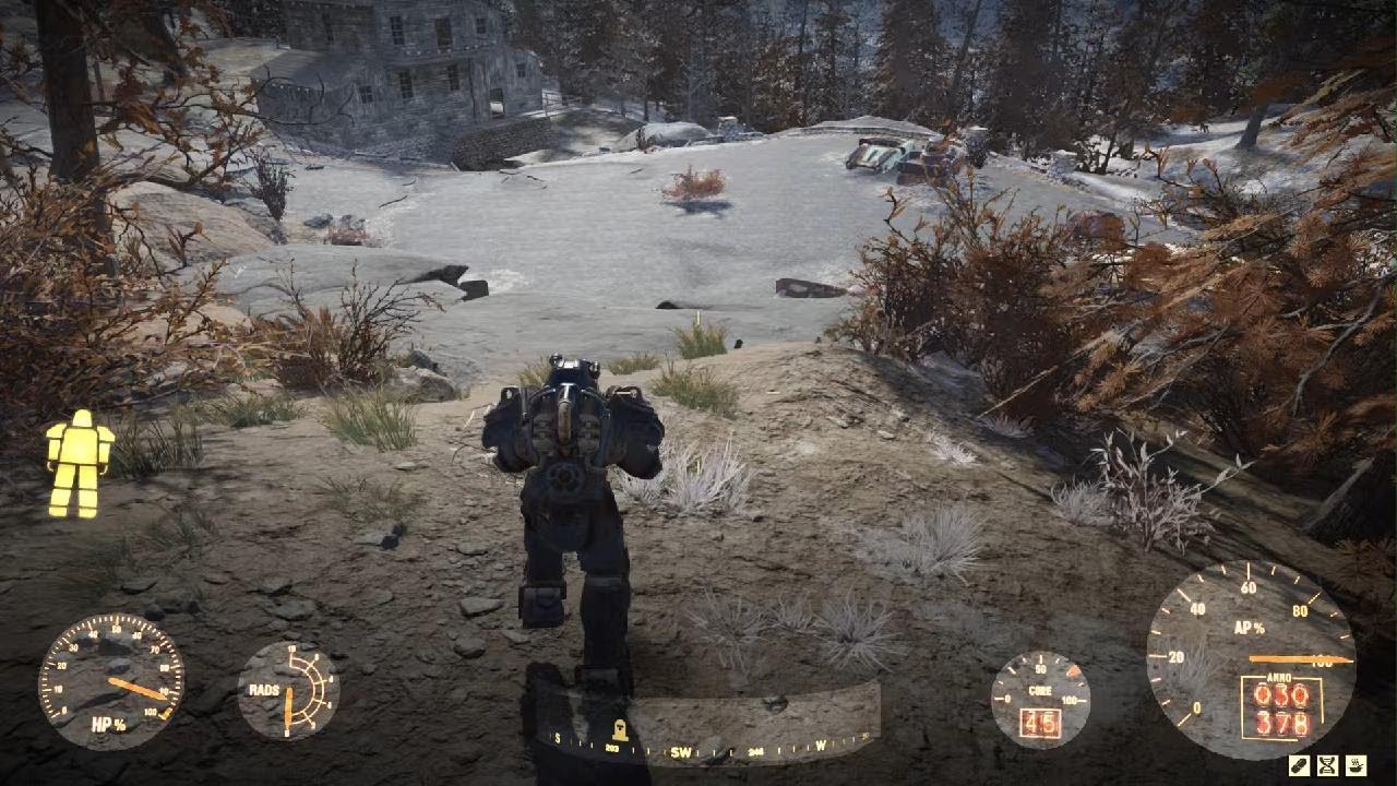 Fallout 76 Showing Knight Titus how to kill Yao Guai