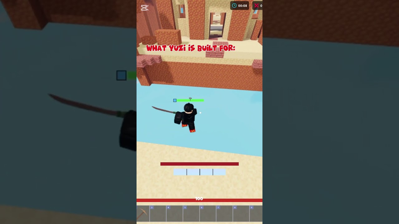 What we use Yuzi for💀 #roblox #bedwars