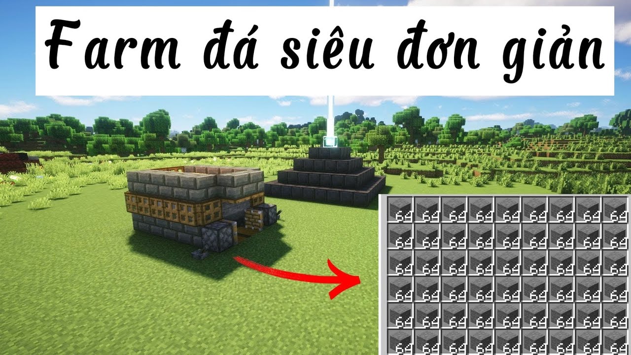 Hướng Dẫn Xây Máy Farm Đá Siêu Đơn Giản MINECRAFT JAVA 1.21+