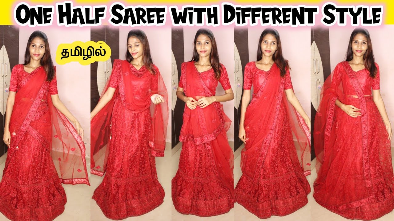 How to wear Lehanga with Different Style of Dupatta Draping | How to wear Half Saree | #halfsaree