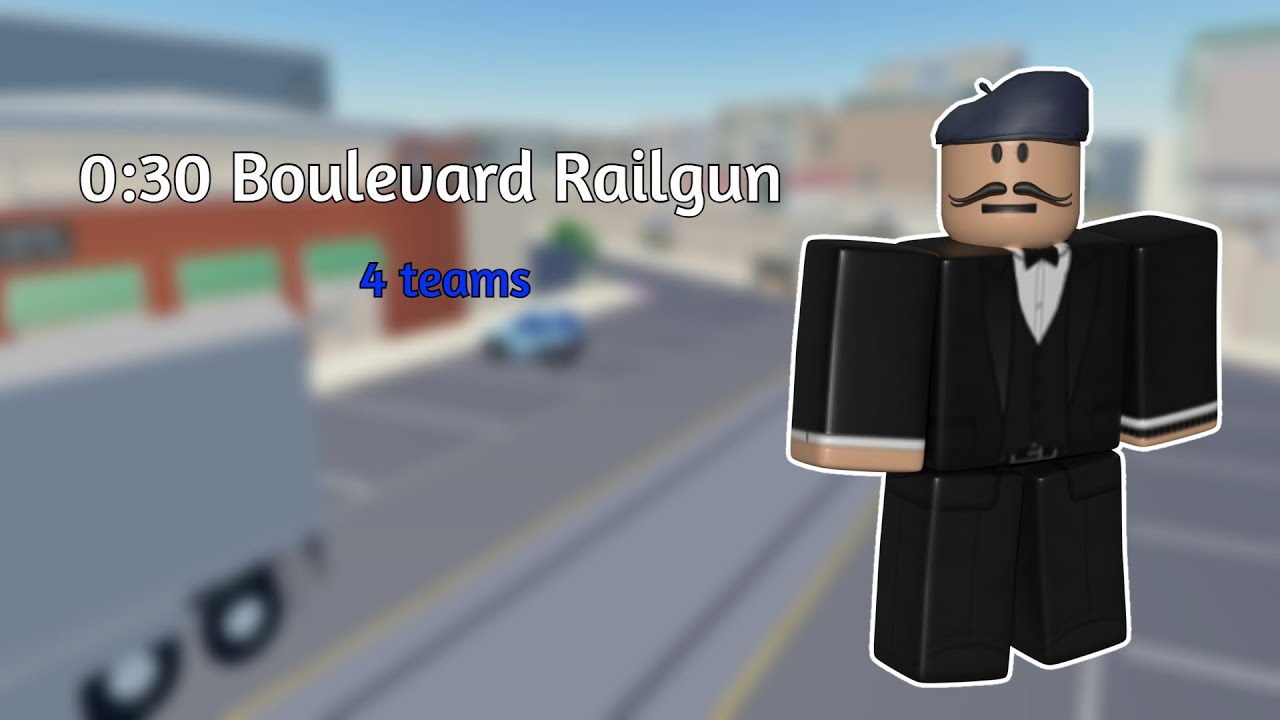 0:30 Boulevard Railgun 4 teams [WR] | Roblox Arsenal