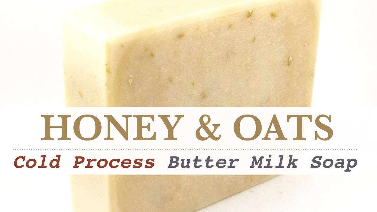 014 Honey & Oats Butter Milk Soap Unscented Cold Process Soap Making Exfoliation 蜂蜜燕麥酪奶皂