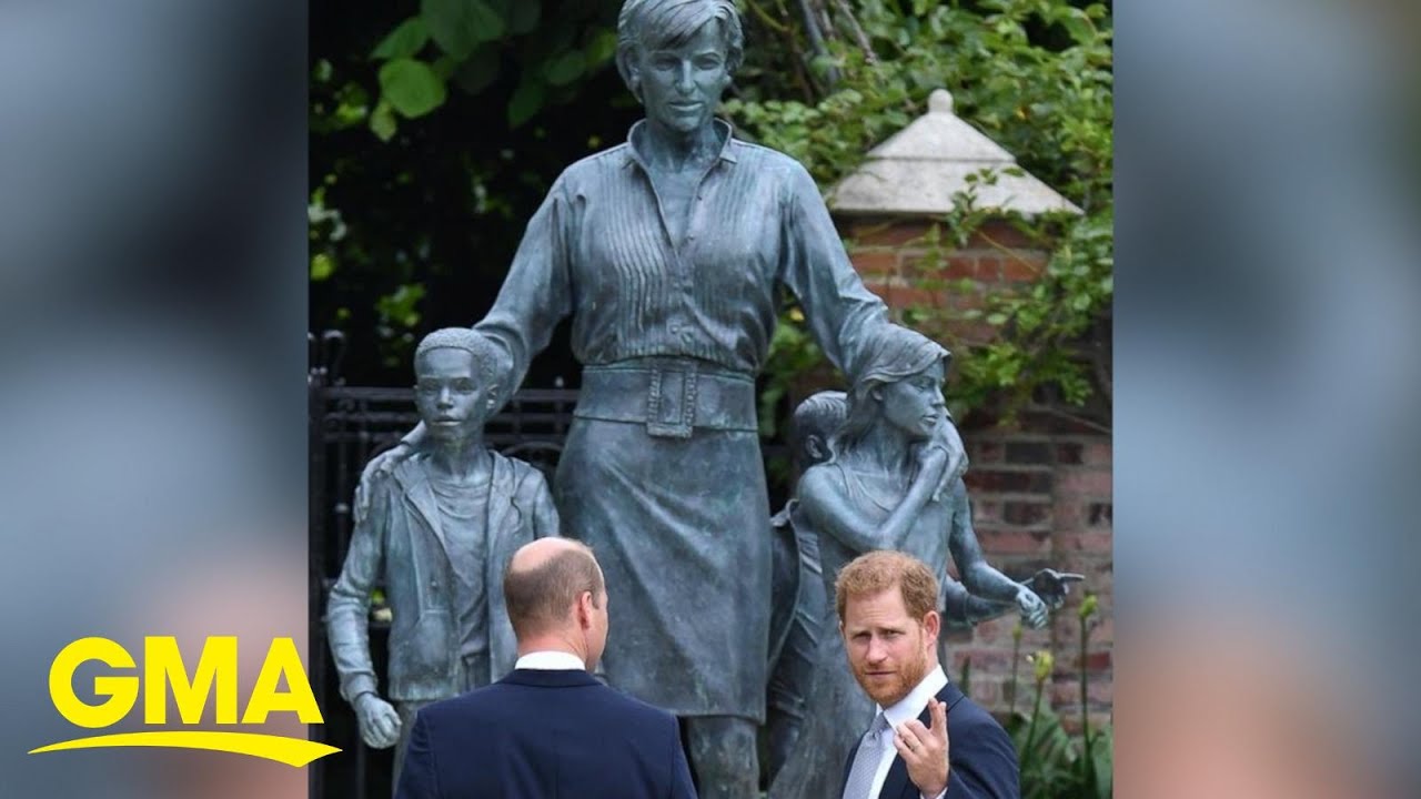 Prince William and Prince Harry unveil statue of their mom Princess Diana l GMA