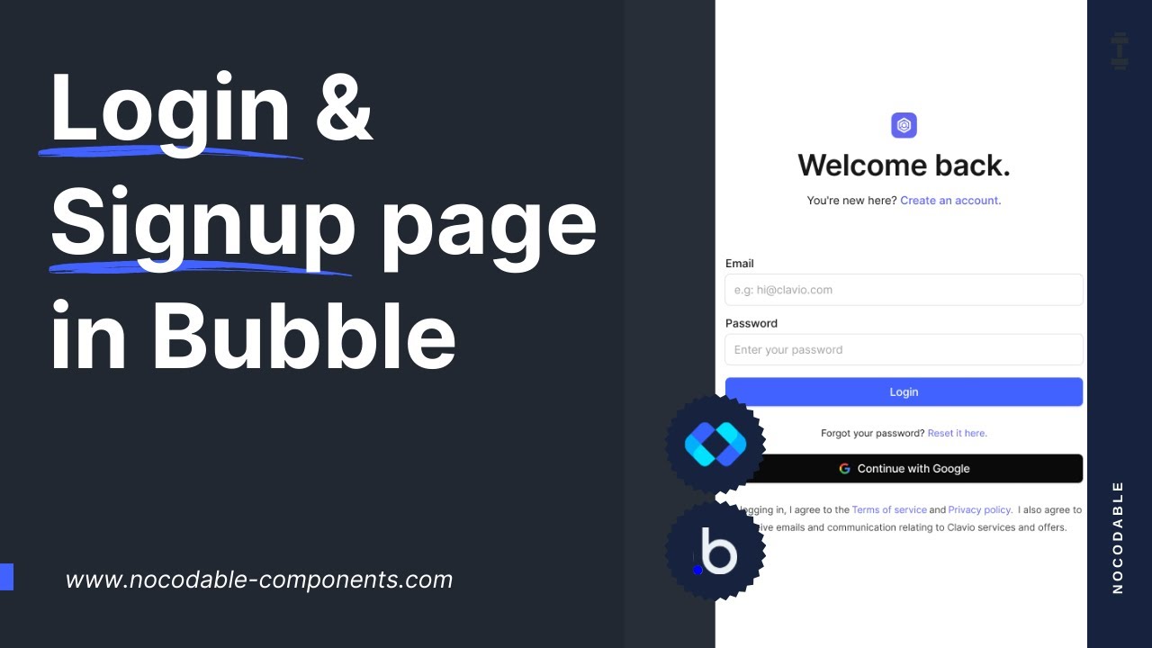 Build a Responsive Signup & Login page in Bubble.io｜Bubble.io tutorials