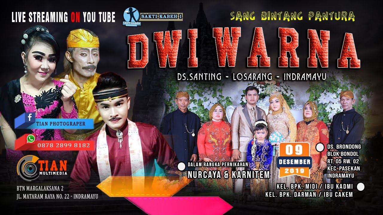 LIVE SANG BINTANG PANTURA - SANDIWARA DWI WARNA - SENIN, 09 DESEMBER 2019 - SEASON MALAM