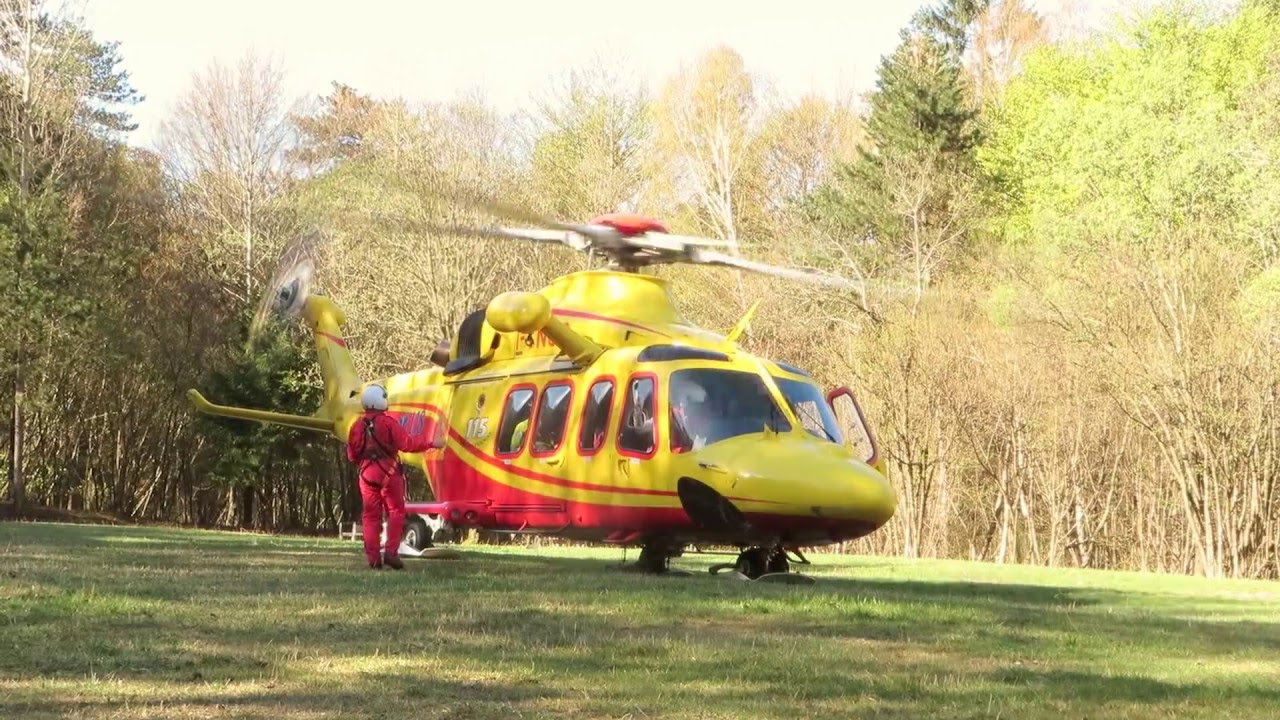 I-TNCC Trento AgustaWestland AW139 startup and takeoff