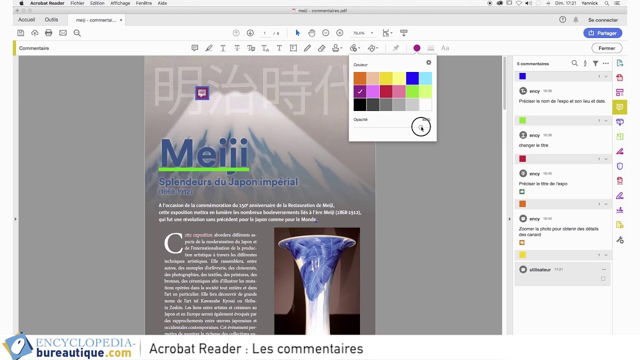 Comment ajouter des commentaires sous Acrobat reader et pro ?