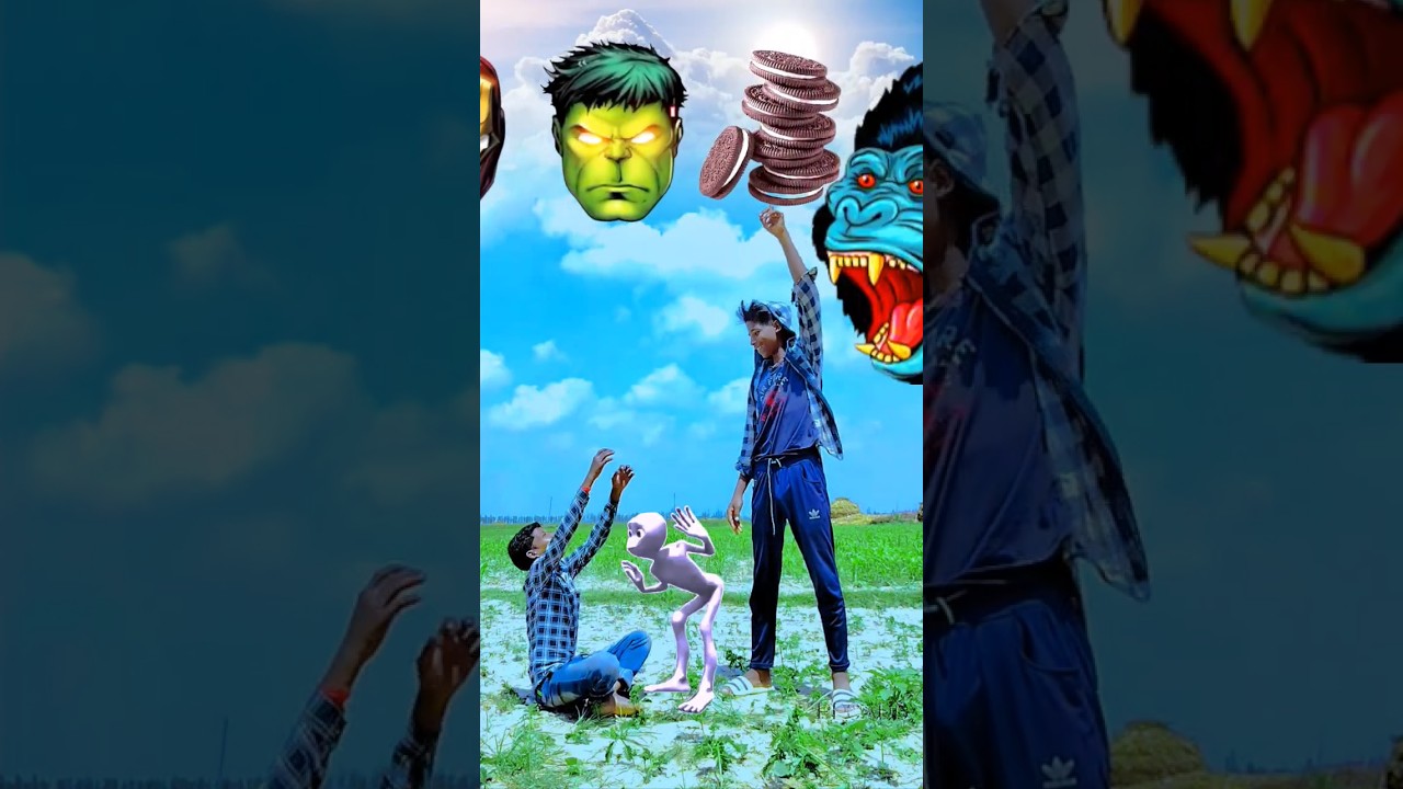 choco biscuit 🍪🍪 Eating vs baby's ice cream Catching funny vfx magic video