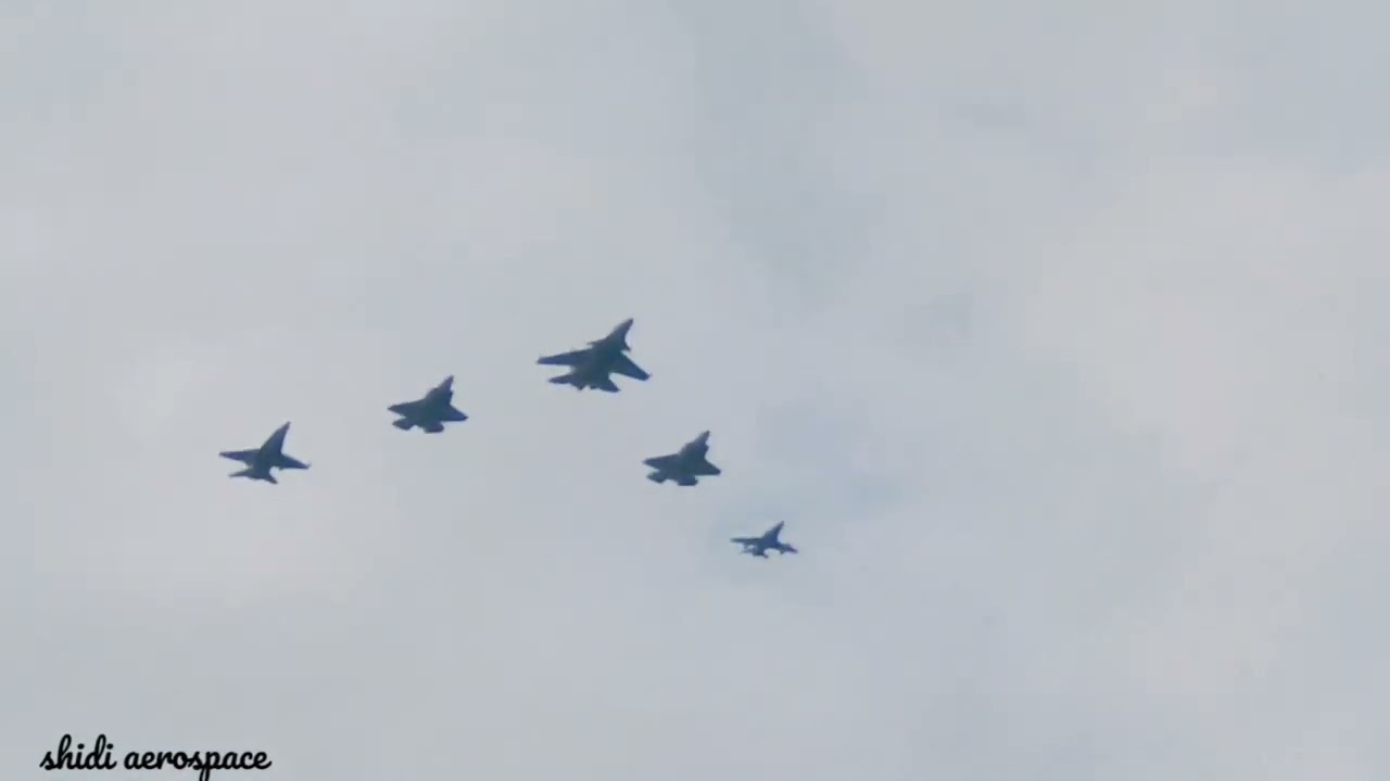 TUDM & RAAF Fighter jet tactical formation flypass in Butterworth AB during ex Elangaroo 2022.
