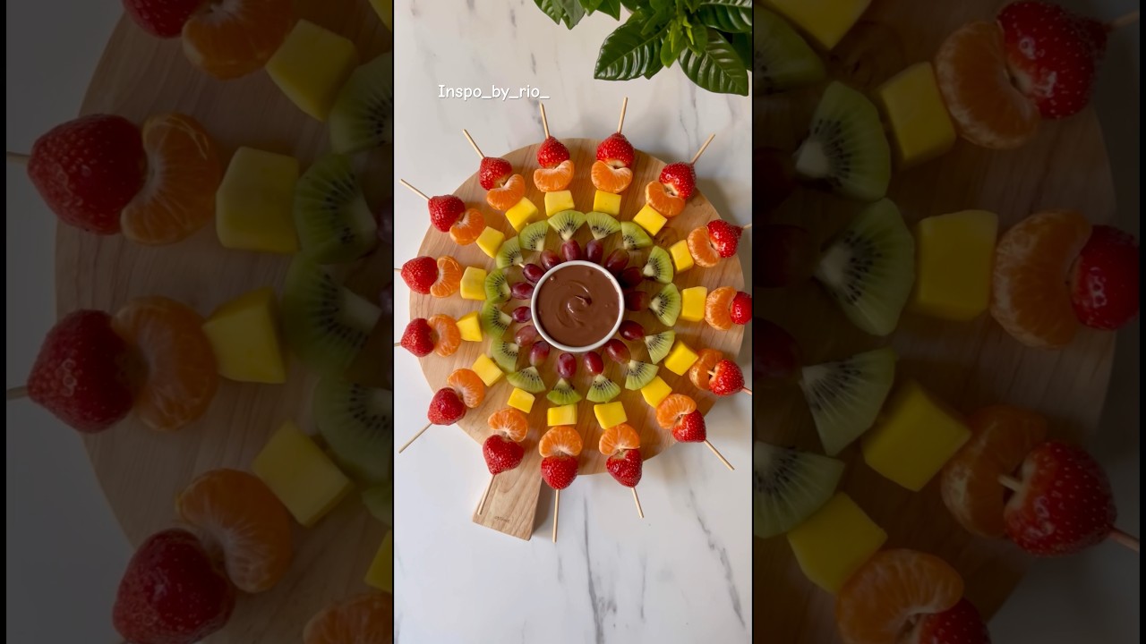Simple and beautiful Fruit skewers Rainbow Platter for your family or any occasion #colorfulfood