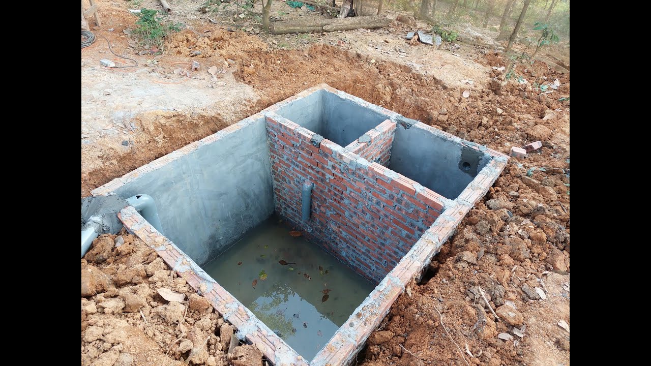 Cách Đặt Ống Vào Ra Và Thông Hơi Bể Tự Hoại Trước Khi Đậy Nắp Bể Phốt