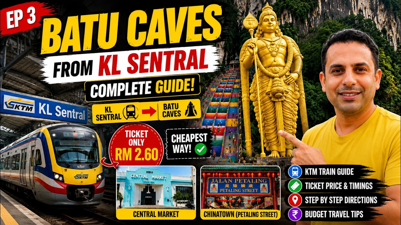 Malaysia Travel Vlog, How to get to BATU CAVES from KL SENTRAL