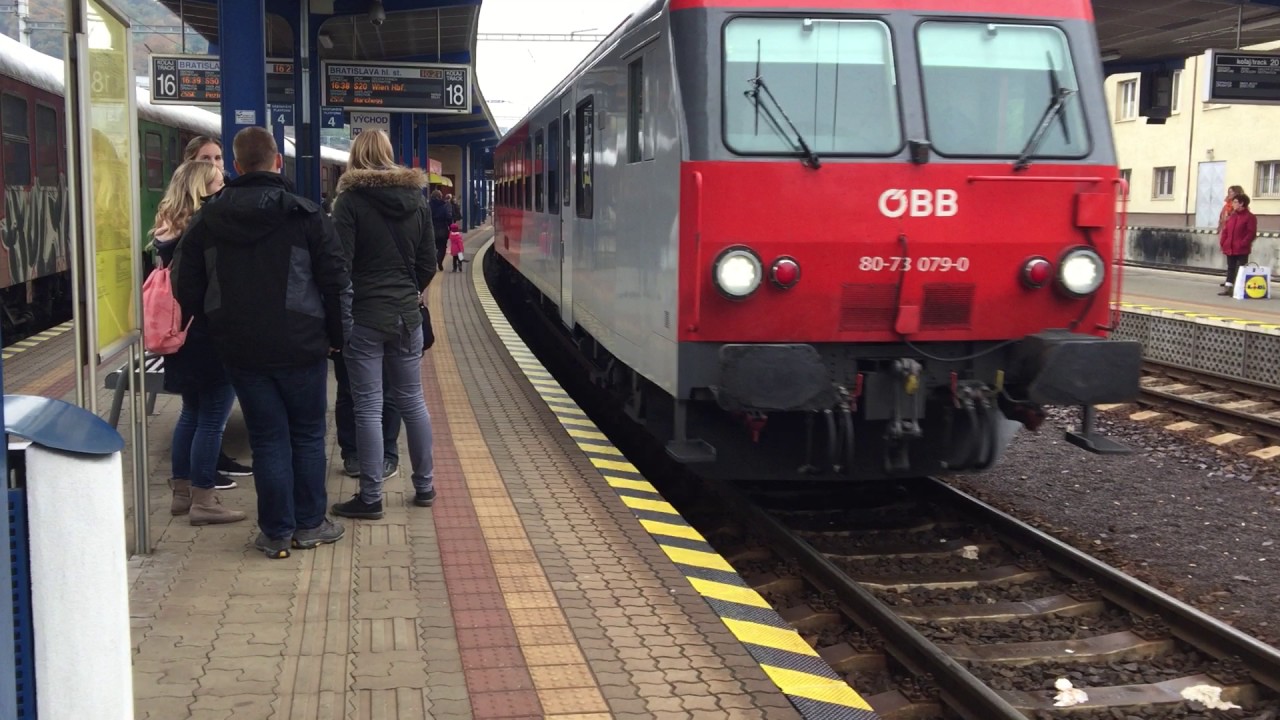 OBB train arrives Bratislava Station