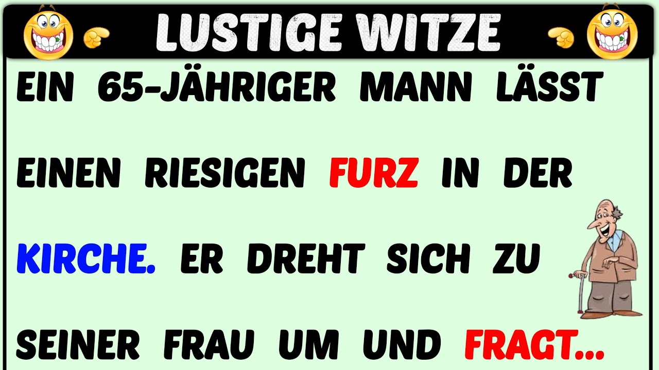 Witz des Tages | Ein 65-jähriger alter Mann lässt in der Kirche einen Furz..🤣| Lustige Witze Täglich