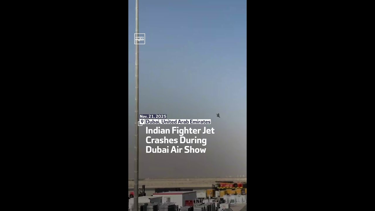Indian Fighter Jet Crashes During Dubai Air Show