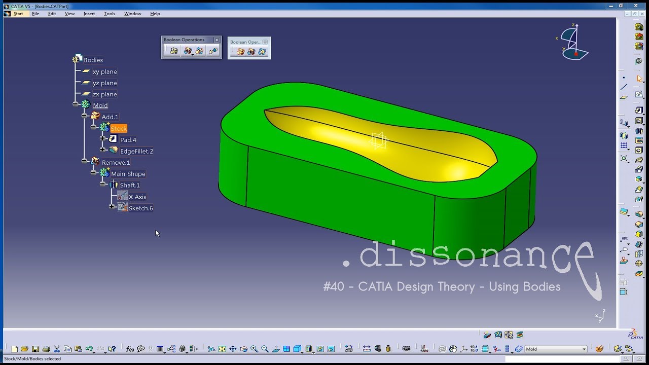 #40 - CATIA Design Theory - Using Bodies