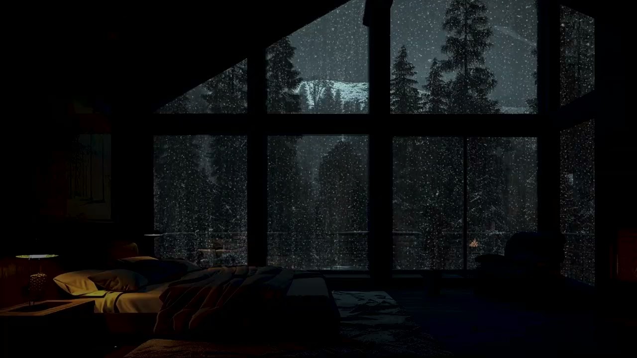 Extreme Midnight Rainstorm Ambience | Powerful Window Rain Sounds for Deep Sleep and Stress Relief