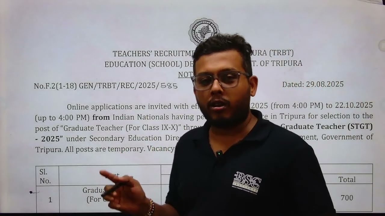 TRBT STGT 2025 Notification Out | 700 Graduate Teacher Vacancies | Eligibility, Reservation & Detail