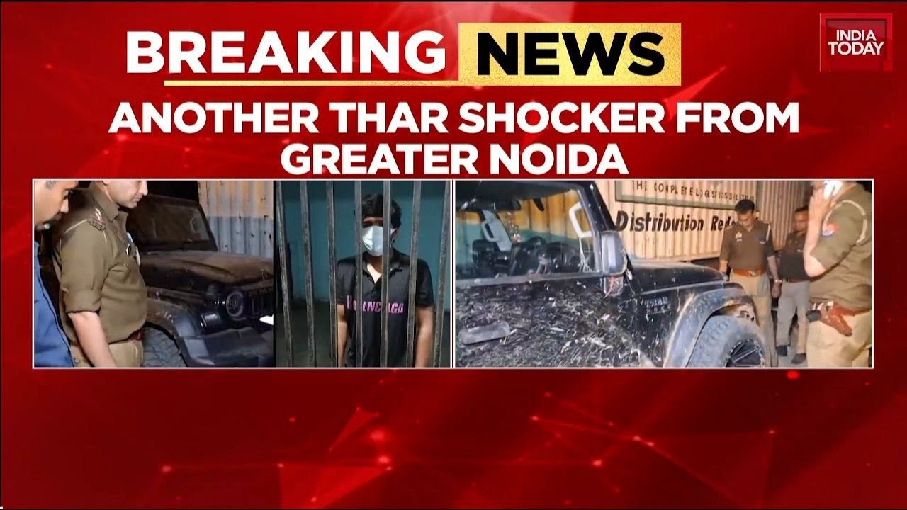 Breaking News: Speeding Thar Drags Bike 10 Km After Collision, Bike Catches Fire In Greater Noida