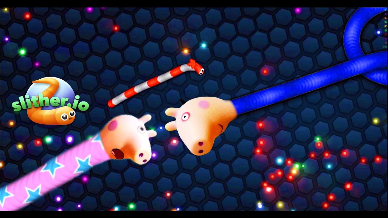 Pig George e Peppa Pig Entram no Vídeo Game Jogo Cobrinha Slither.io  - Em português!