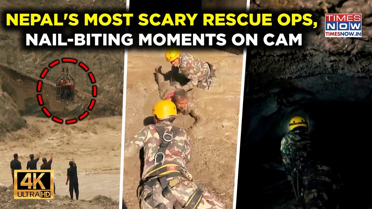 Nepal Flood Horror | Most Scary Moments | Army Crawls In Tunnels, Choppers Fly Low, Zipline | 4K