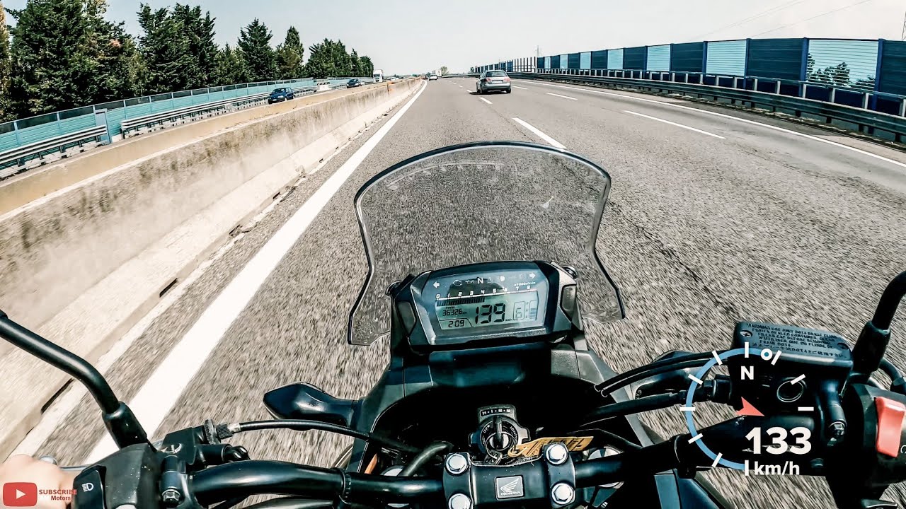 Honda NC 750 Manual - Acceleration, 0-100, top speed, sound onboard (POV 4K60fps)