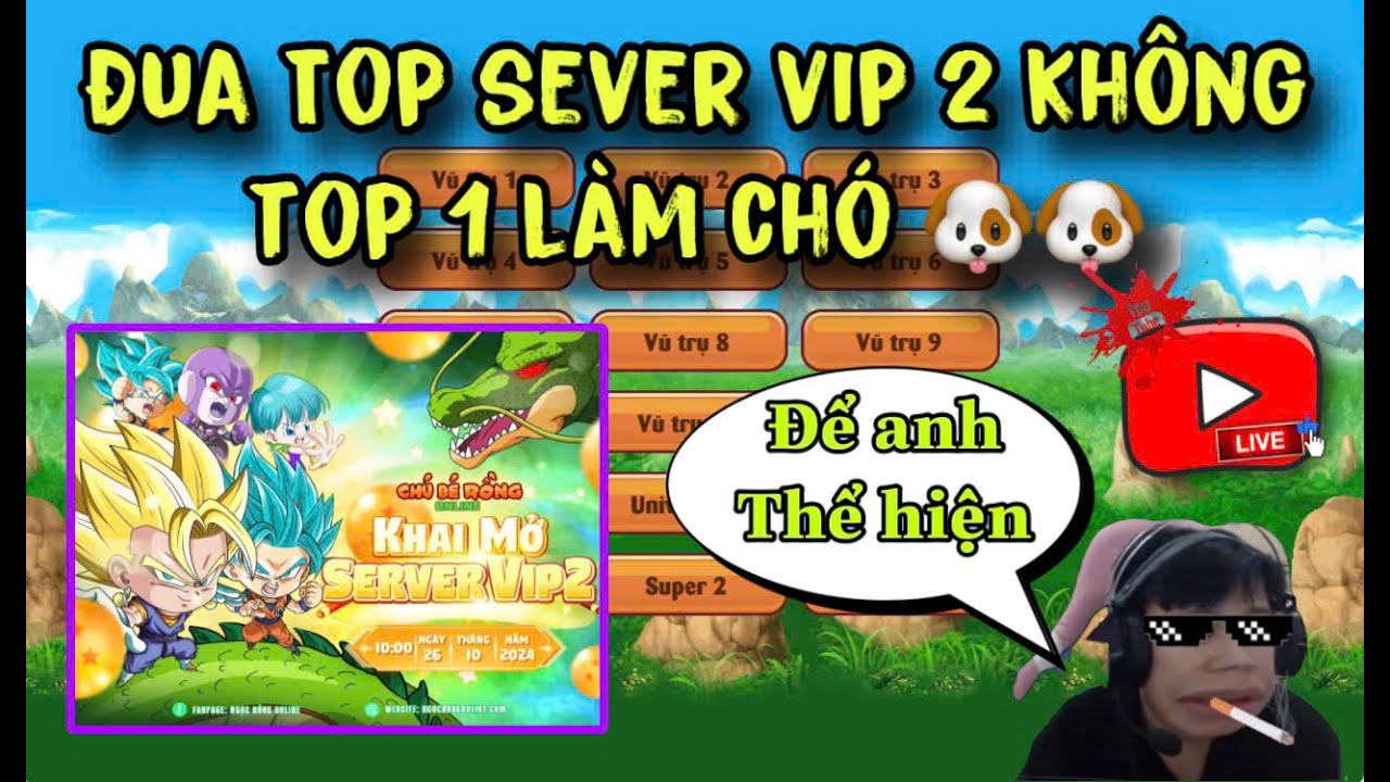 NGỌC RỒNG ONLINE  -  ĐUA TOP SEVER VIP 2 , 10 CON DOG K CHẶN ĐƯỢC 2 CON NAMEC !