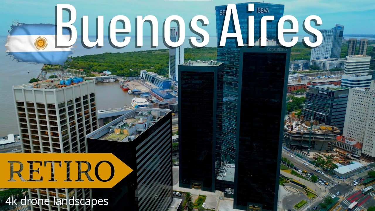 Buenos Aires: Retiro desde un drone (4K cinematic footage)