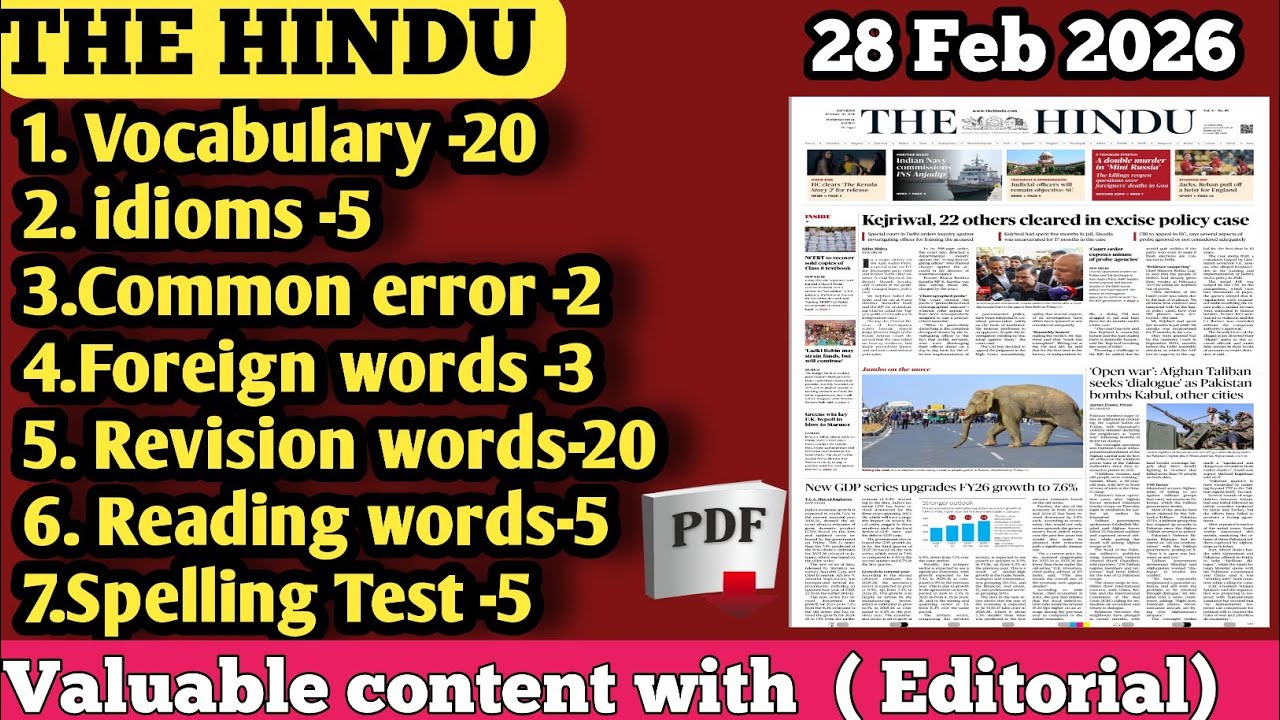 The Hindu 28 feb 2026 || the Hindu editorial analysis|| Hindu editorial daily words || best words 