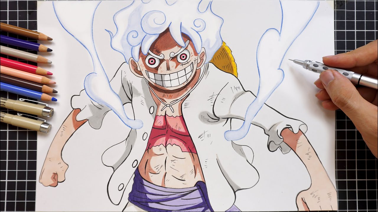 How to Draw Luffy Gear 5 | One Piece Drawing | Easy Tutorial (Step by Step)