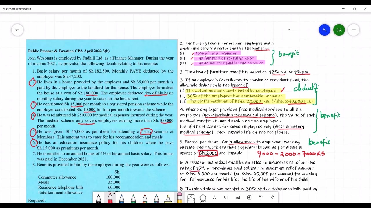 Taxation of Employment Income CPA April 2022 Qn 3