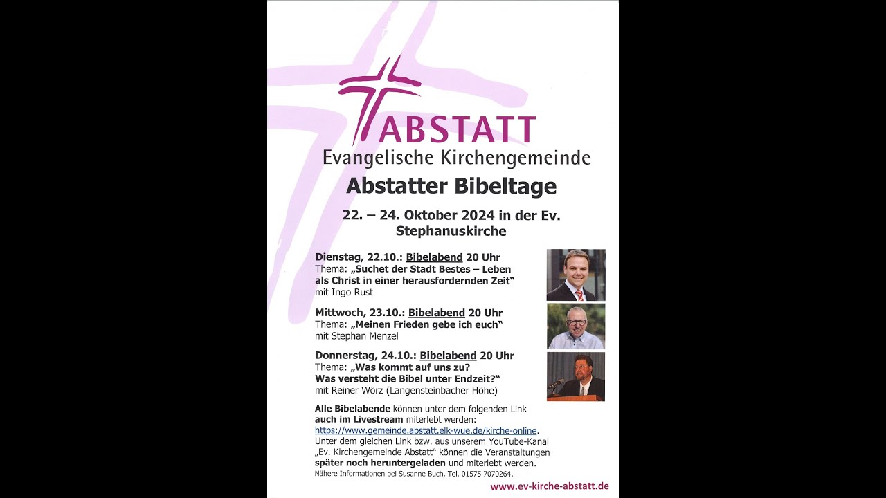 Bibelabend aus der Stephanuskirche Abstatt am 22. Oktober 2024
