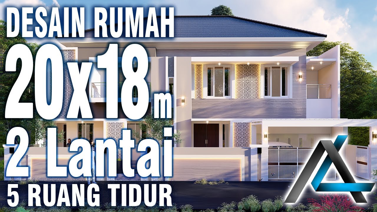 DESAIN RUMAH 20 X 18 METER I LAMPUNG - DESAIN RUMAH TROPIS MODERN #jasadesain #arsitek #rumahmewah