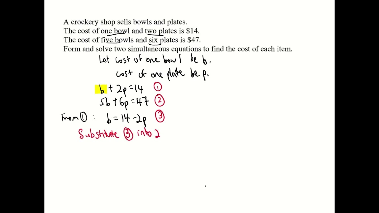Simultaneous Equations: The Substitution Method 🎯