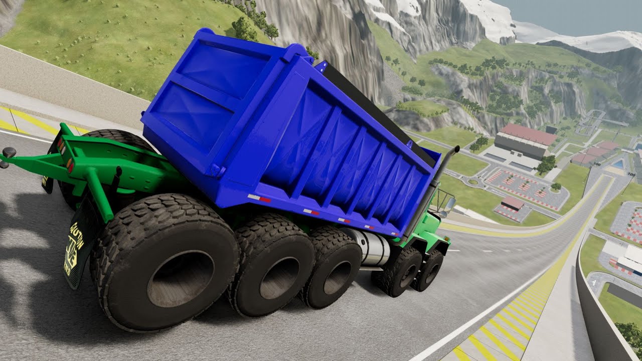 Mega Ramp vs. Truck Crashes: Long Jump, High Speed 🚛💥 - BeamNG.drive
