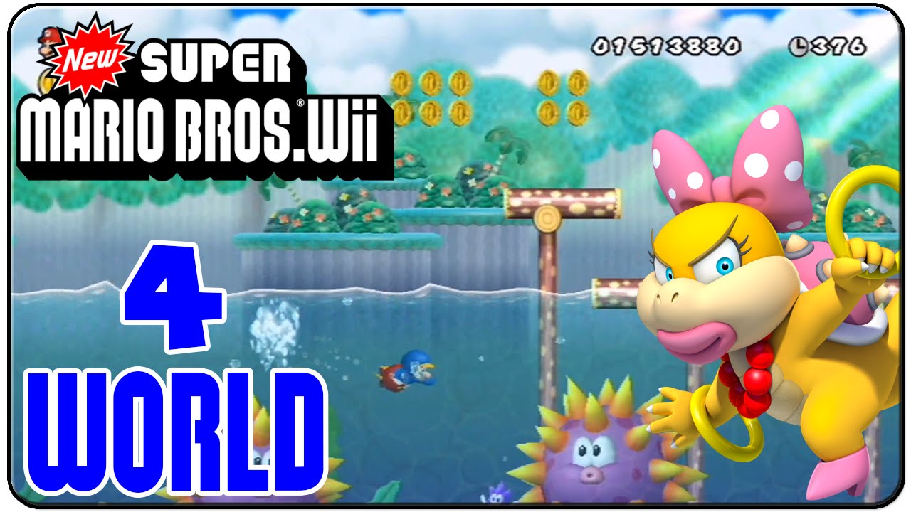 New Super Mario Bros. Wii 100% Walkthrough World 4
