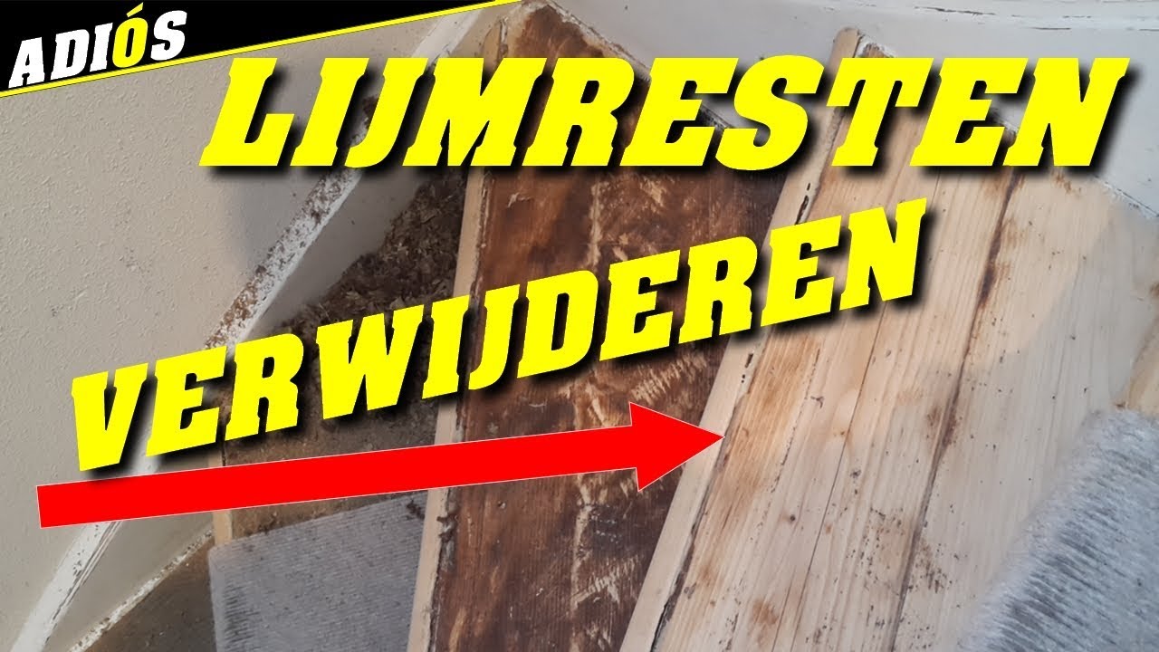 LIJMRESTEN VERWIJDEREN/trap schoonmaken van lijmresten. Schildersbedrijf Edens Apeldoorn