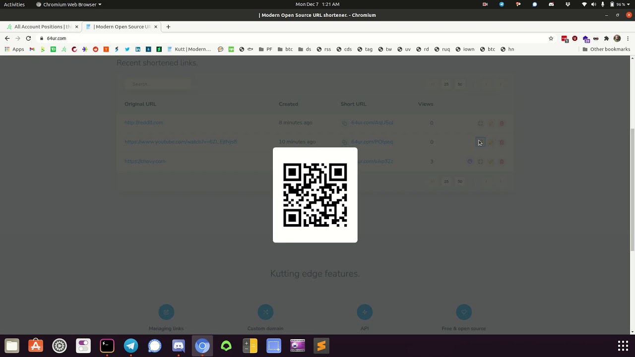Open source URL shortener at 64ur.com