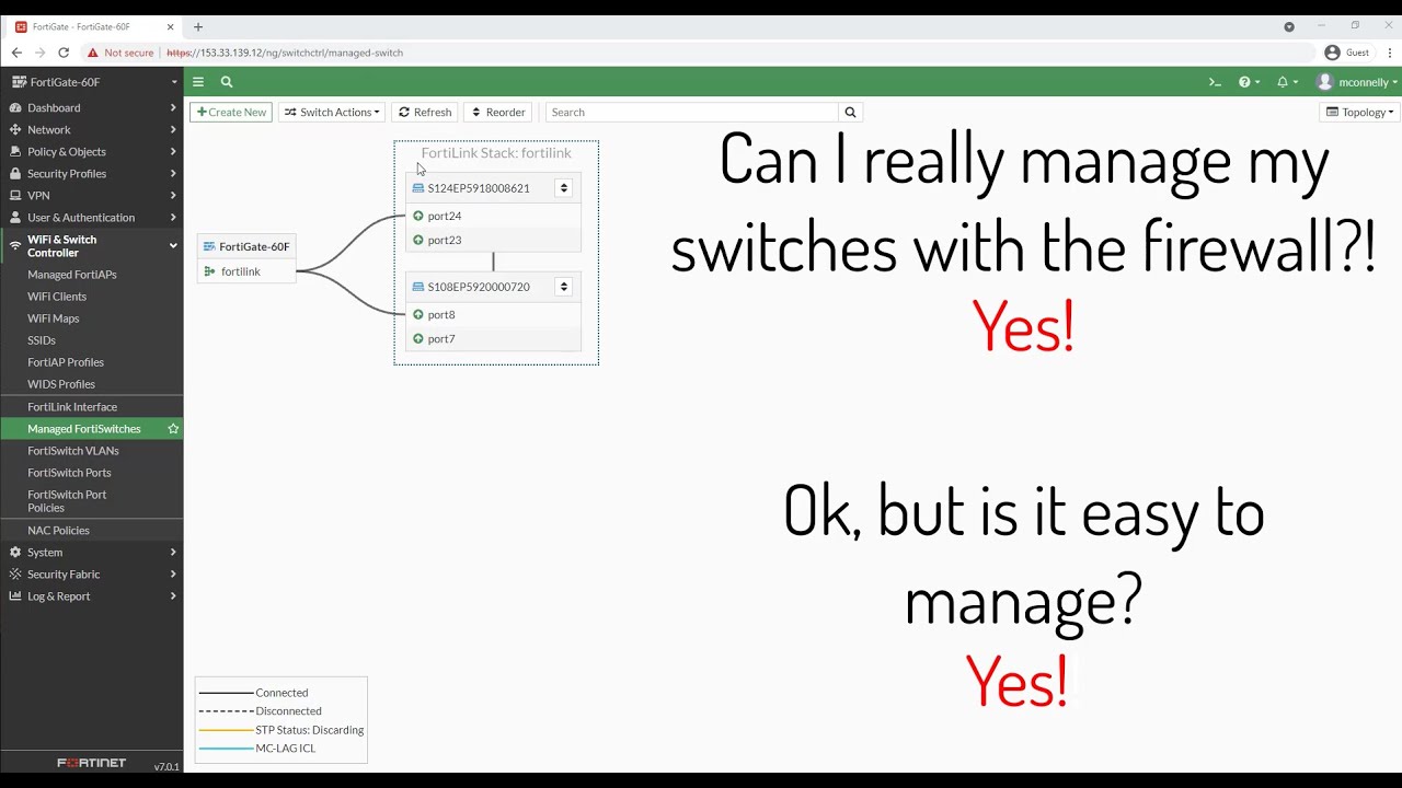 FortiGate 7.0 — как добавить управляемый FortiSwitch
