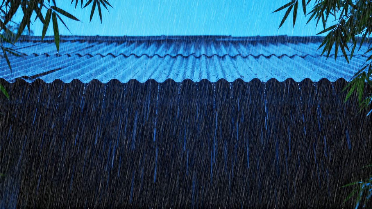 Beat Insomnia and Sleep Deeply with Torrential Rain & Intense Thunder on a Deserted Metal Roof