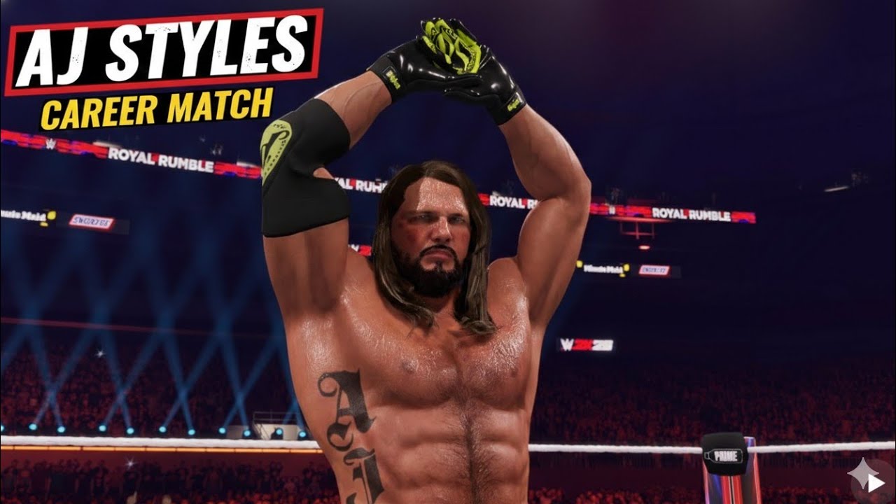 WWE 2K25 - Aj Styles Vs Gunther - Career Match At Royal Rumble - Gameplay - [4K60FPS]