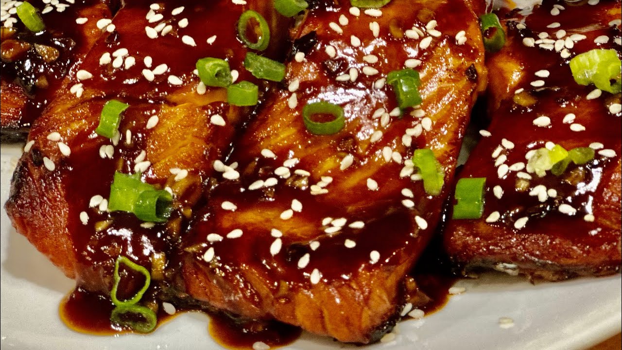 Air Fryer Teriyaki Salmon Recipe-Quick & Easy #simplerecipe #cookingathome #yummy #airfryer