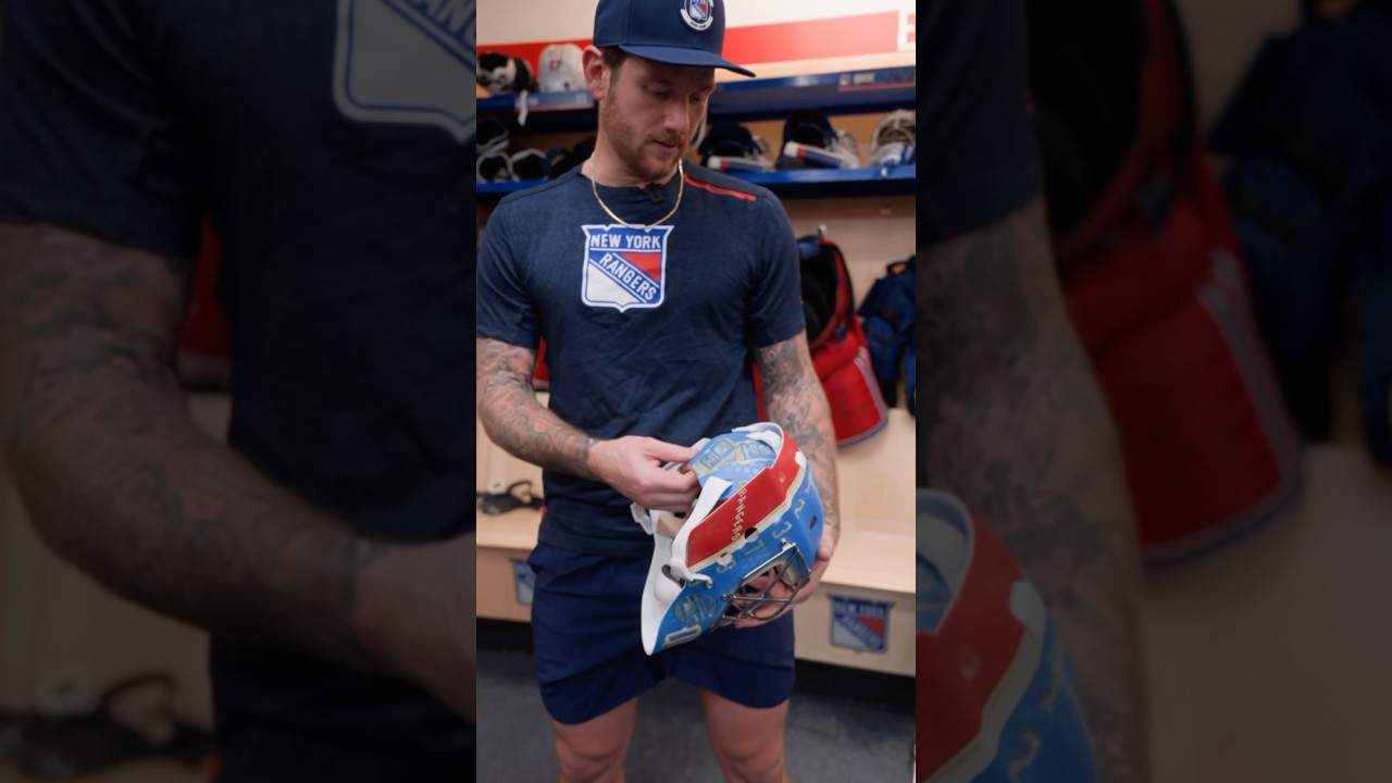 The meaning behind Quickie&rsquo;s Centennial mask: #jonathanquick #nyrangers #nhl #goaliemask #goalie
