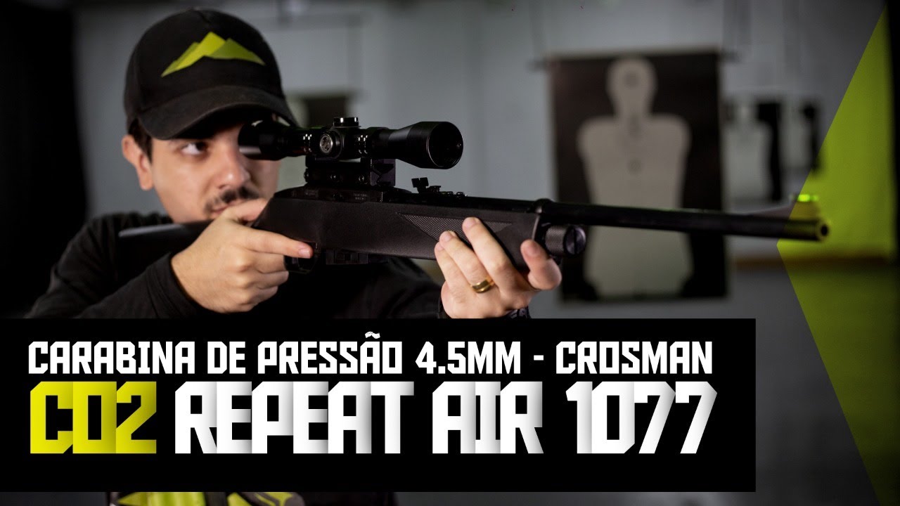 REVIEW TESTE - CARABINA DE PRESSÃO CO2 REPEAT AIR 1077 4.5MM, DA CROSMAN
