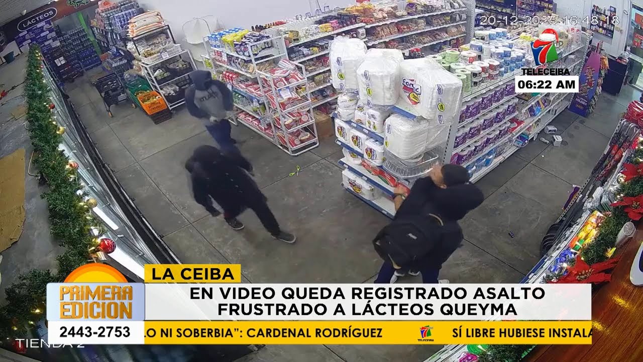 En video queda registrado asalto frustrado a Supermercado en La Ceiba