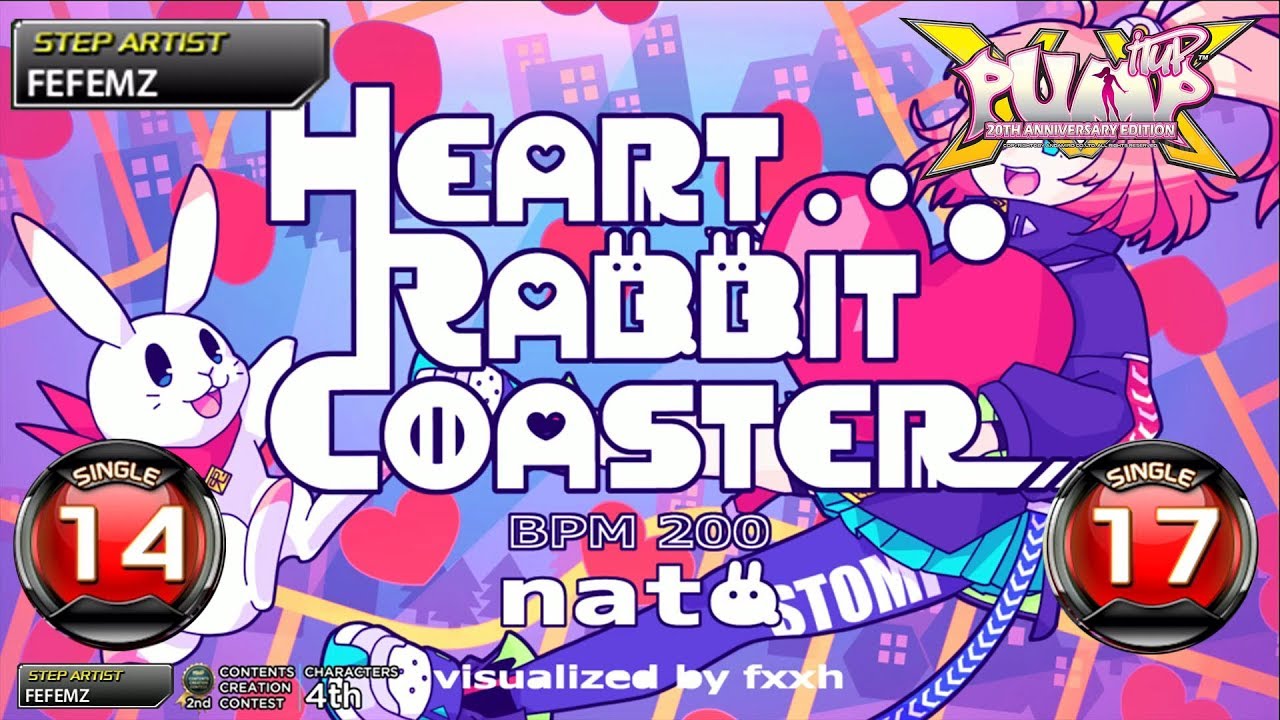 [PUMP IT UP XX] Heart Rabbit Coaster S14 & S17