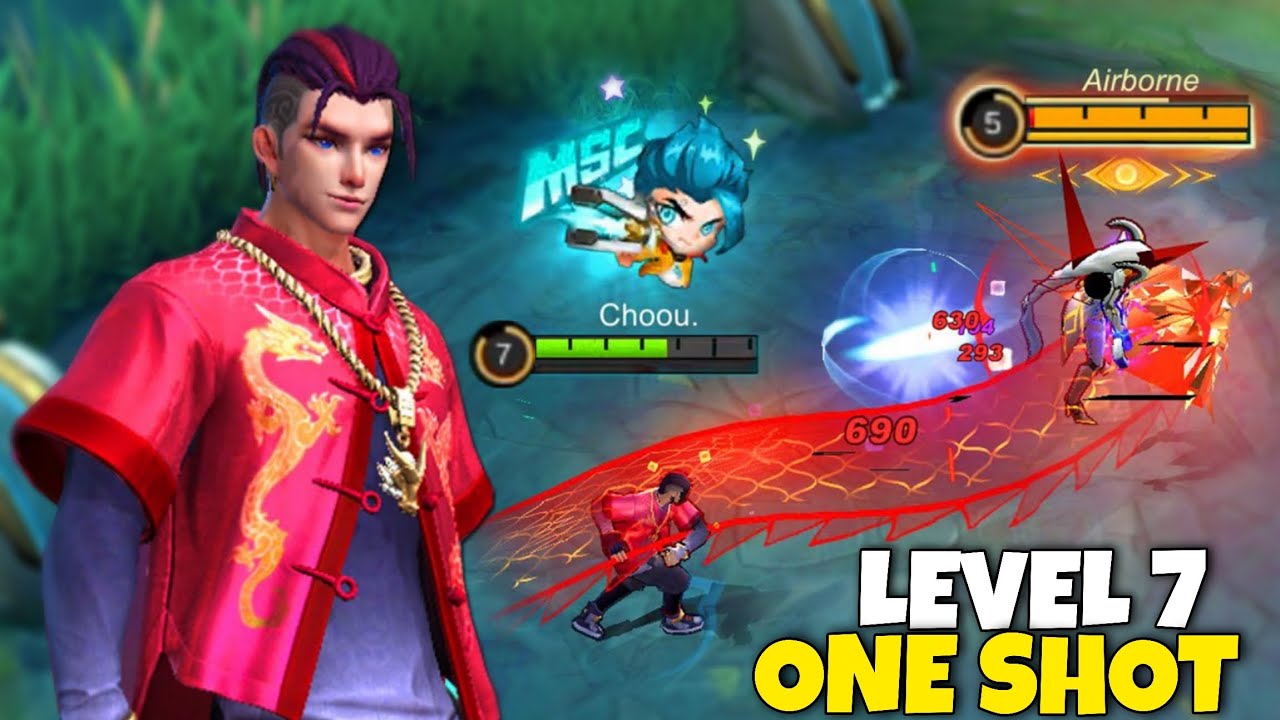 LEVEL 7 ONE SHOT BUILD 2023 | Chou Hack Damage Build l Must Try - Mlbb Choou Jr.