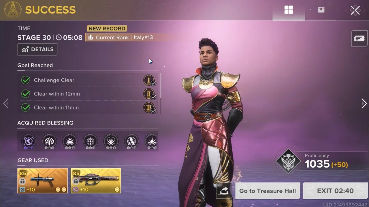 Destiny: Rising Ikora The Hidden 73k Stage 30 in 05:08 - 26/02/2026