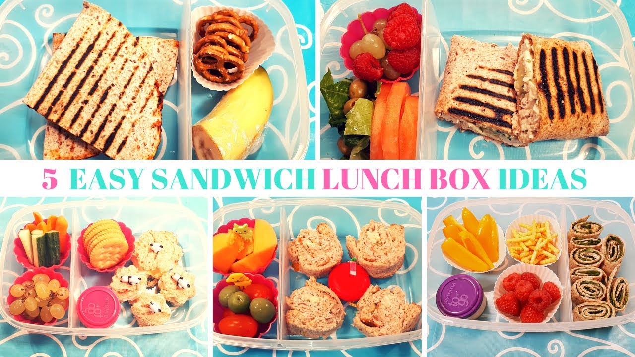افكار سهلة لسندوتشات المدرسة  5 SANDWICH LUNCH BOX IDEAS